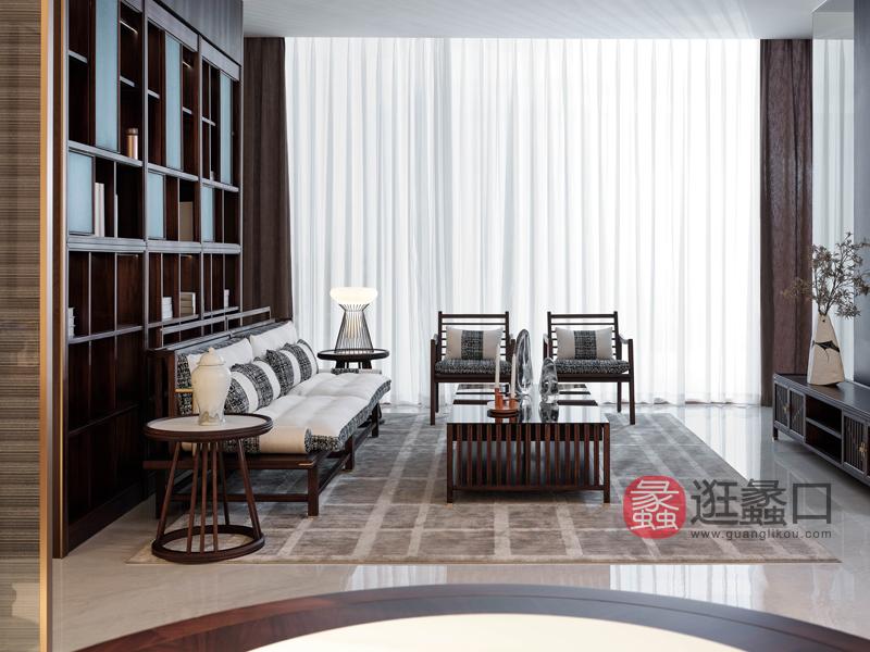 漾木家具工厂直营店客厅茶几/边几/角几乌丝檀木0660155圆角几