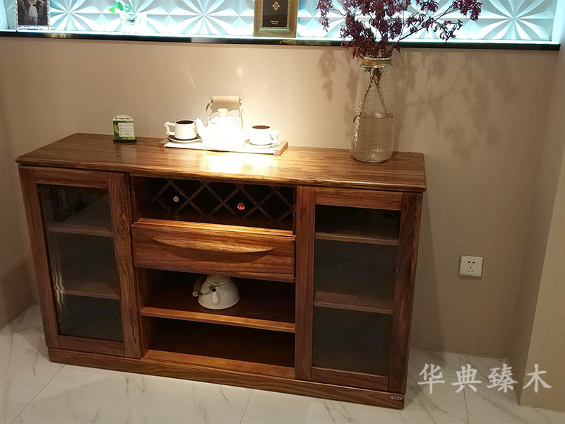 华典清风·欧尚格家居家具华典臻木·欧尚格家居新中式餐厅乌金木实木酒柜/餐边柜