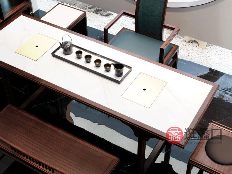 漾木家具工厂直营店书房茶台茶桌椅乌丝檀木0660172 茶台