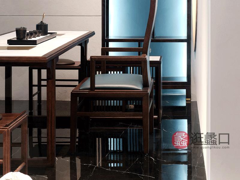 漾木家具工厂直营店书房茶台茶桌椅乌丝檀木0660172 茶台
