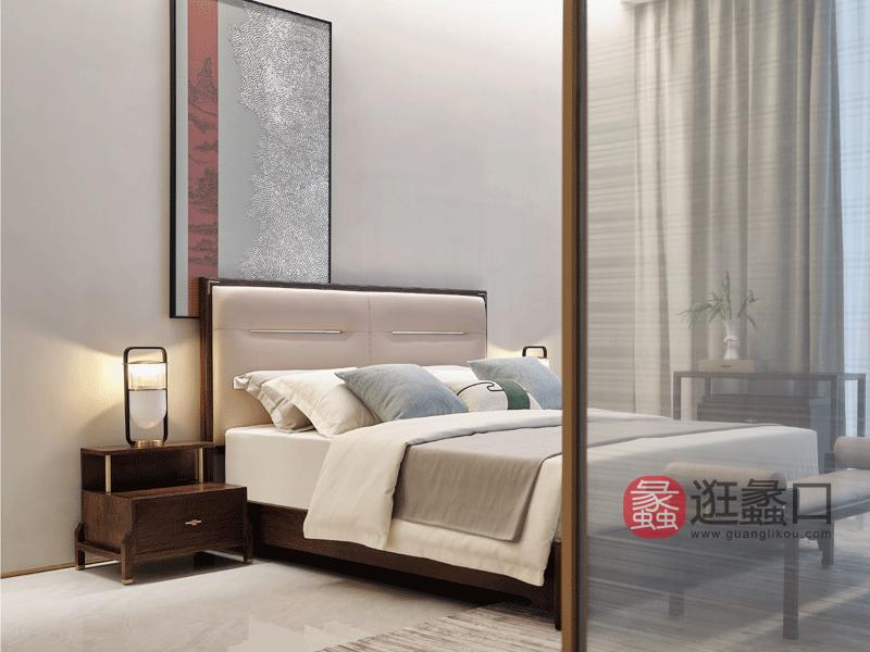 漾木家具工厂直营店卧室床尾凳乌丝檀木+头层皮0660181绿床尾凳