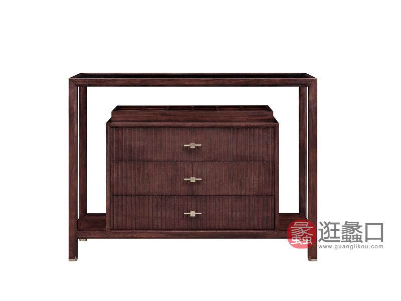 漾木家具工厂直营店客厅斗柜/装饰柜/储物柜乌丝檀木0660183三斗柜