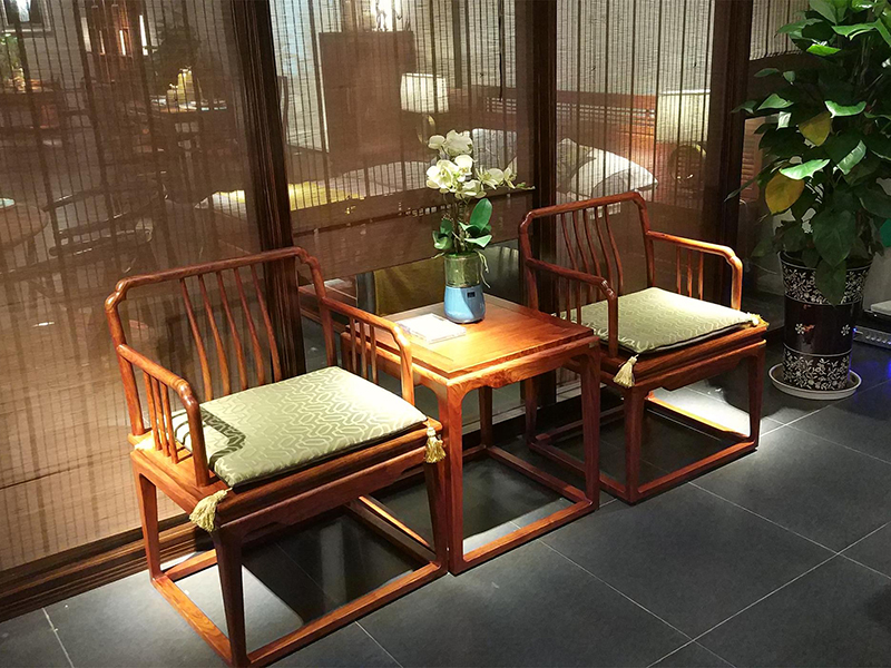 华典清风·欧尚格家居家具新中式客厅红木刺猬紫檀休闲椅/小圆几