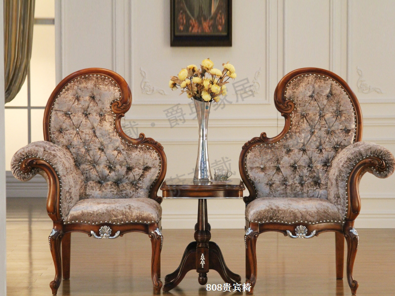 爵典家居·萨芬戴家具欧式卧室榉木纯实木贵宾椅808 爵典家居·萨芬戴家具欧式卧室榉木纯实木贵宾椅808