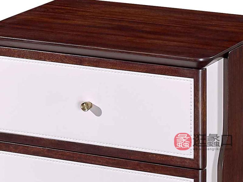 润达名家居·柏森-铂瑞轻奢卧室实木床头柜BS67床头柜