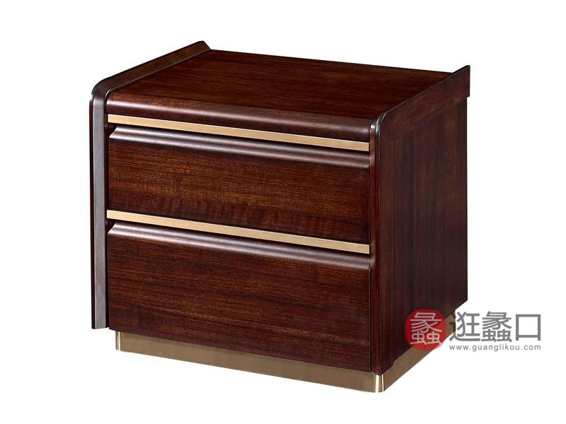 柏森-铂瑞轻奢卧室实木床头柜BS69床头柜