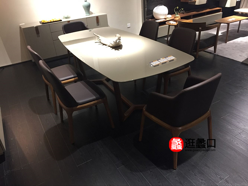 莫多家具北欧餐厅实木餐桌椅（一桌六椅）