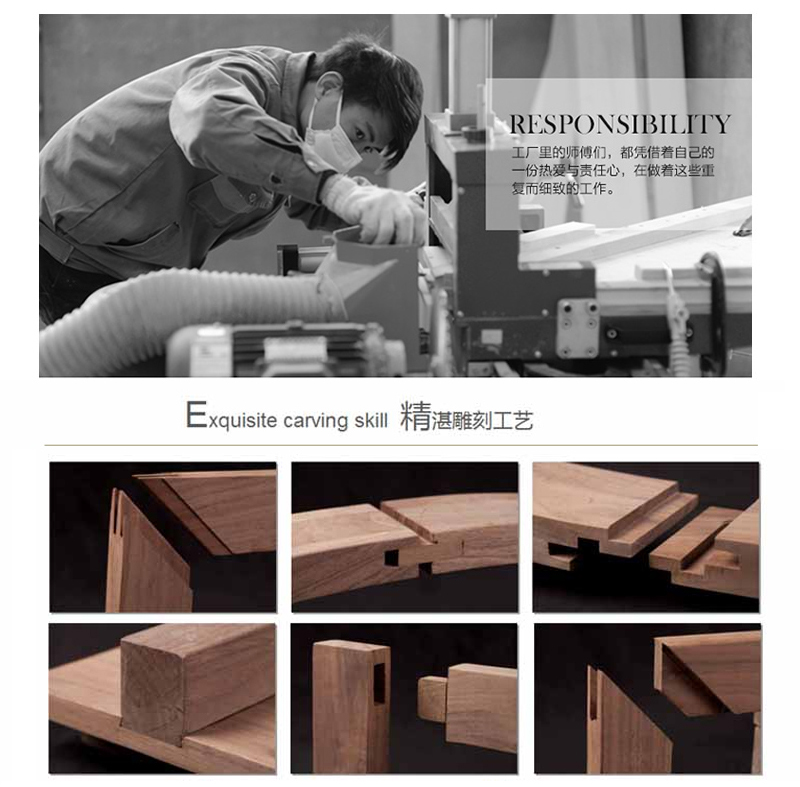 优胜美地V5·爵典家居 美式经典款卧室实木双人床/床头柜