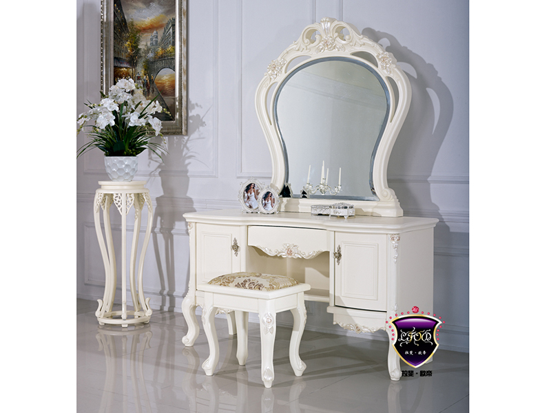 拉斐欧帝家居欧式法式卧室白色实木梳妆台808