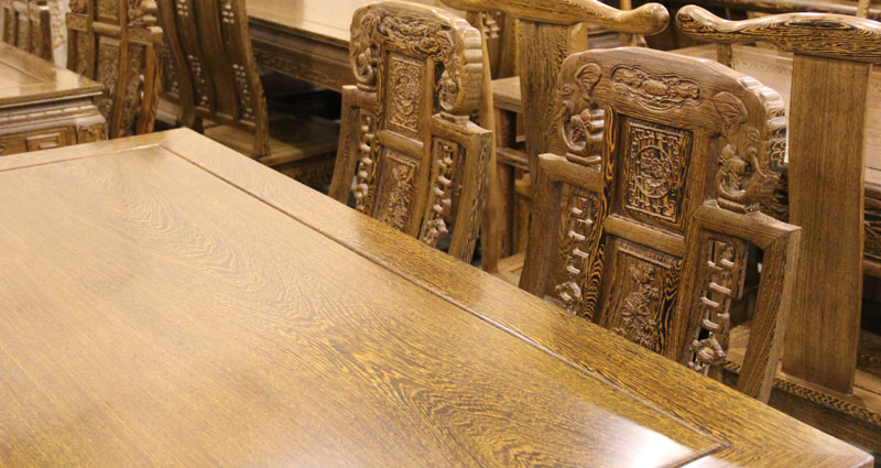 东明红木家具中式古典餐厅餐桌椅福禄寿餐桌椅（1桌6椅） 鸡翅木 红木家具