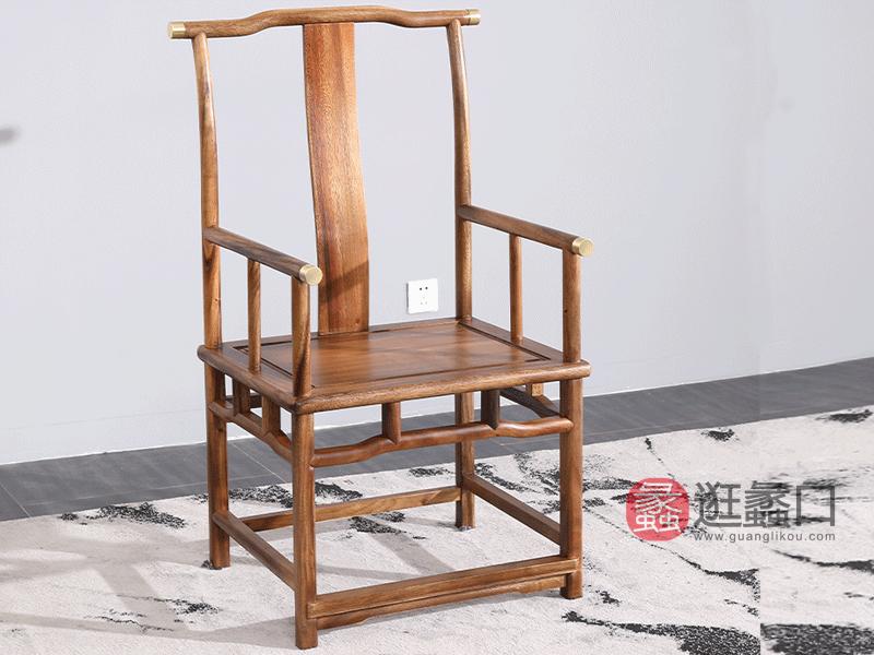 东方韵家具新中式书房茶台茶桌椅实木禅意大板胡桃木简约茶桌椅主椅B款