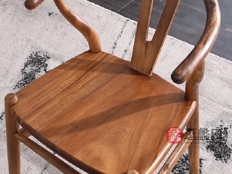 东方韵家具新中式书房茶台茶桌椅实木禅意大板胡桃木茶桌椅客椅A款