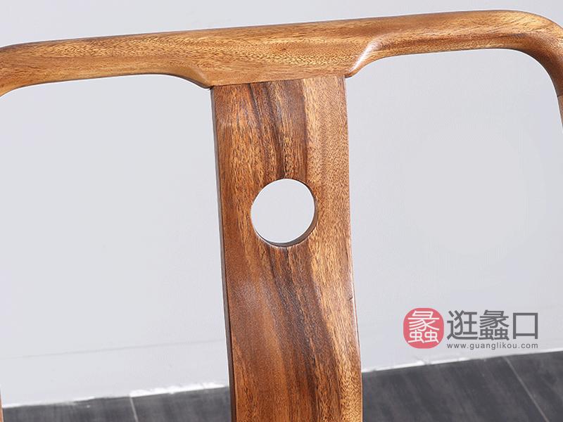 东方韵家具新中式书房茶台茶桌实木禅意大板胡桃木简约茶椅主椅A款