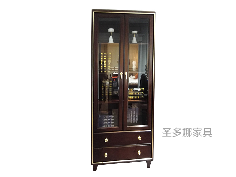 圣多娜·轻奢家具美式餐厅桃花芯木实木酒柜