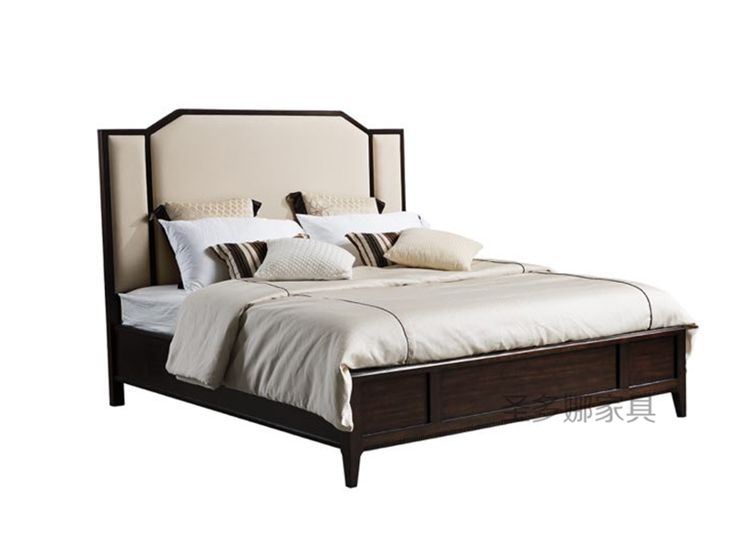 圣多娜·轻奢家具美式卧室桃花心木实木双人大床