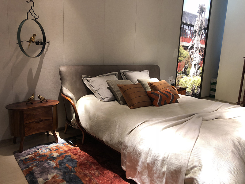 慕萨凡曦·爵典家居新中式卧室实木红酸枝双人床FT-80/床头柜