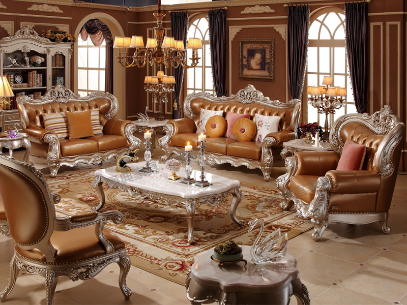 爱丽舍宫家具·爵典家居欧式客厅实木真皮F-890沙发+R-806a-1长茶几+R-832休闲几 爱丽舍宫家具·爵典家居欧式客厅实木真皮F-890沙发+R-806a-1长茶几+R-832休闲几