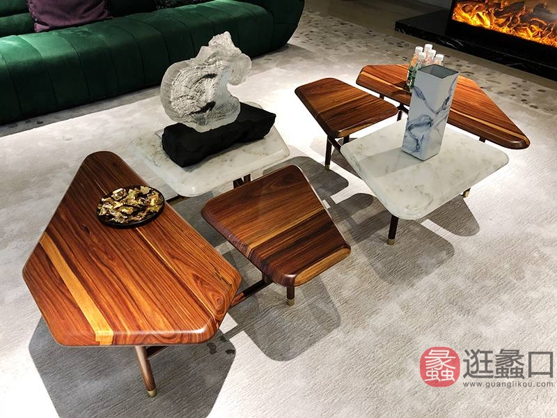 慕萨凡曦·爵典家居新中式客厅红酸枝+大理石茶几FS-180