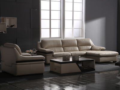 皇阁雅轩家具简约现代客厅沙发单人位尺寸 1.2*1米 接触面头层加厚黄牛皮真皮沙发组合