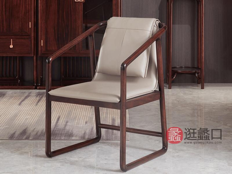 上臻家具新中式书房书桌椅新中式乌金木全实木【书椅580*590*830mm】E62​