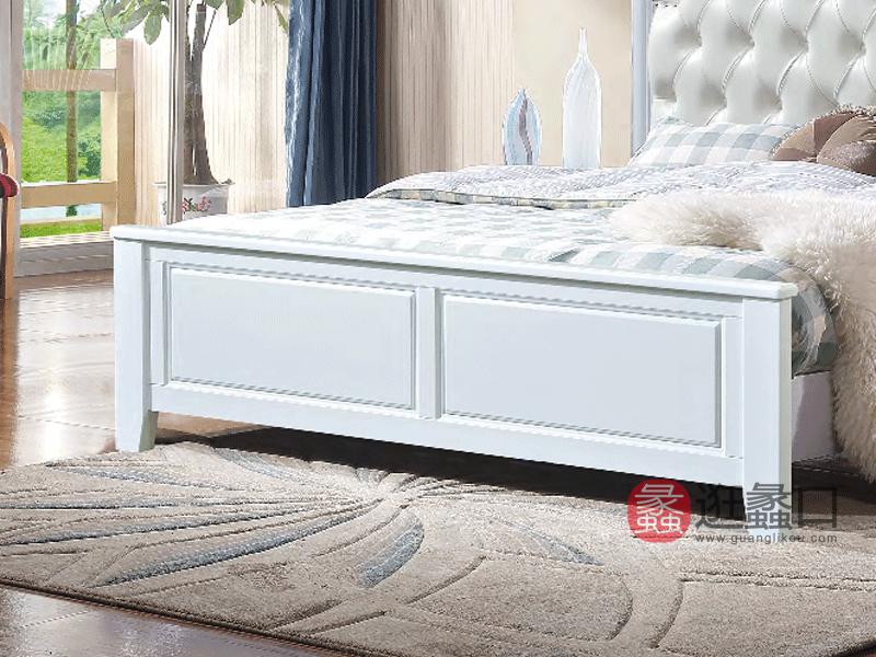 奥斯汀家具美式套房纯实木家具真皮床2905-2#床