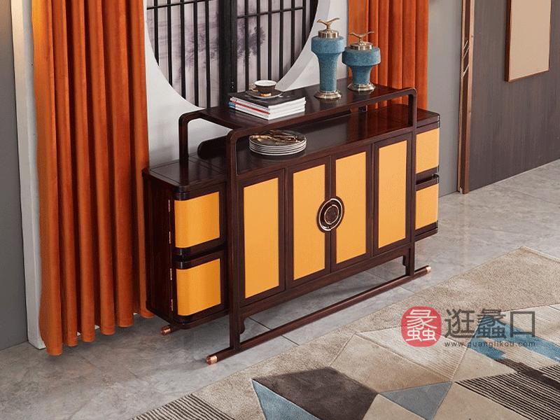 上臻家具新中式餐厅餐边柜新中式乌金木全实木【餐边柜1700*400*1050mm】J01
