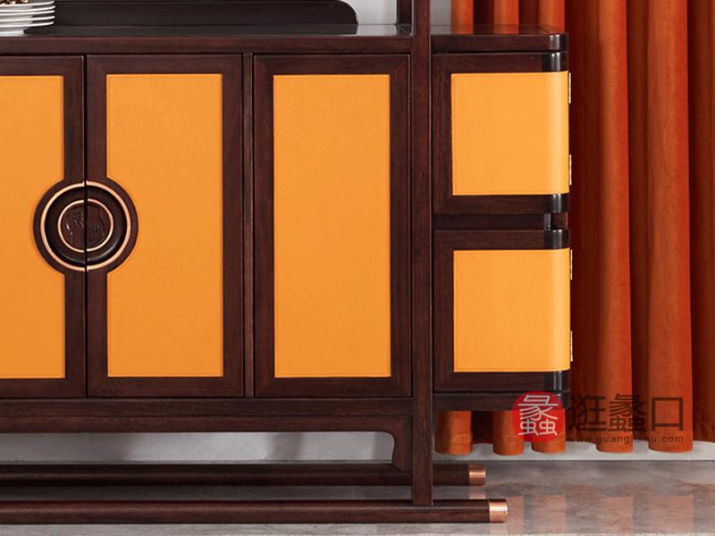 上臻家具新中式餐厅餐边柜新中式乌金木全实木【餐边柜1700*400*1050mm】J01