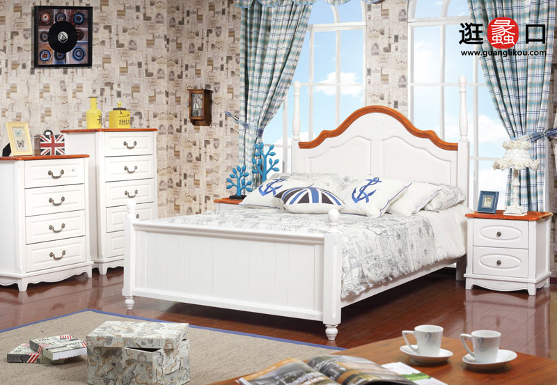田园森林 地中海风格卧室家具 橡木 实木双人床 田园森林 地中海风格卧室家具 橡木 实木双人床
