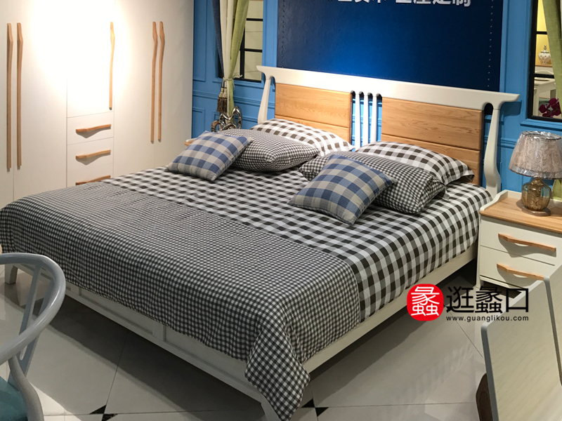 圣奥·美迪家具北欧卧室全实木双人床/床头柜