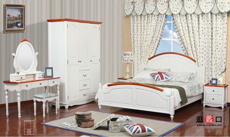 田园森林 地中海风格 卧室家具 橡木实木双人床 田园森林 地中海风格 卧室家具 橡木实木双人床