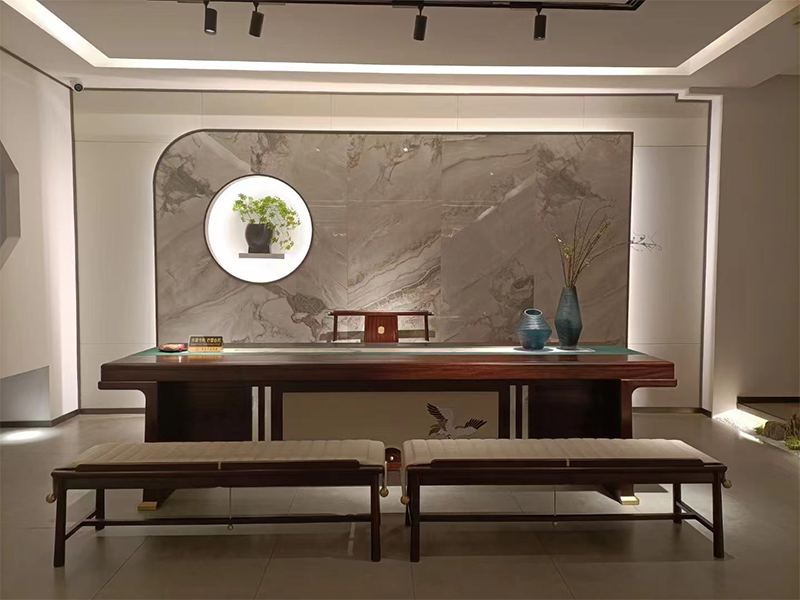 蠡口家具城万年红榆木家具红木书房茶台茶桌椅1528
