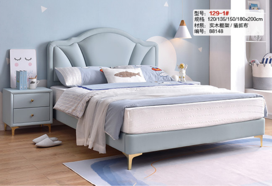 森林儿童家具 实木框架/猫抓布儿童床3130007