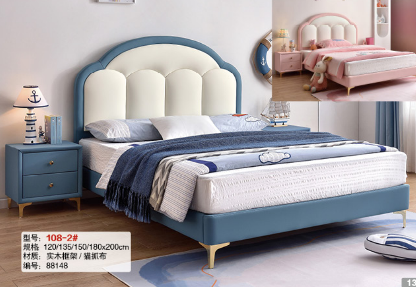 森林儿童家具 实木框架/猫抓布儿童床3130008