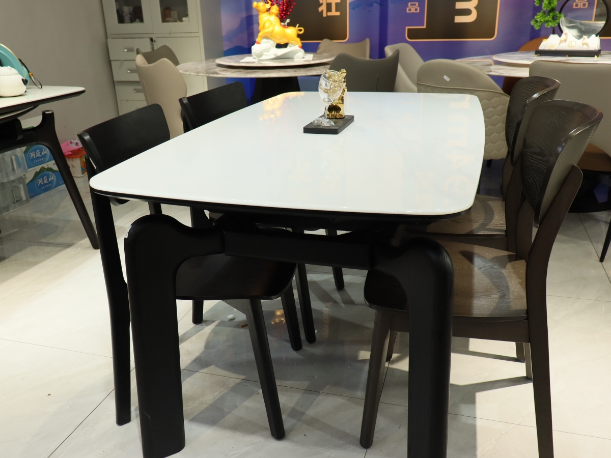 东墅一品客厅家具 现代风格可伸缩餐桌3030007